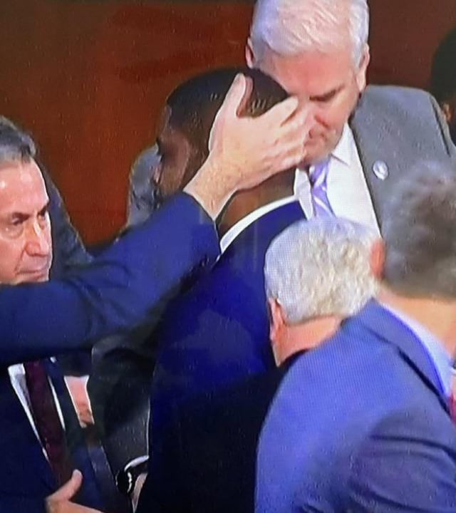 Bruh!! They did not just pat Byron Donalds on the head when he switched his  vote to McCarthy!!! I'm dying!! : r/PoliticalHumor