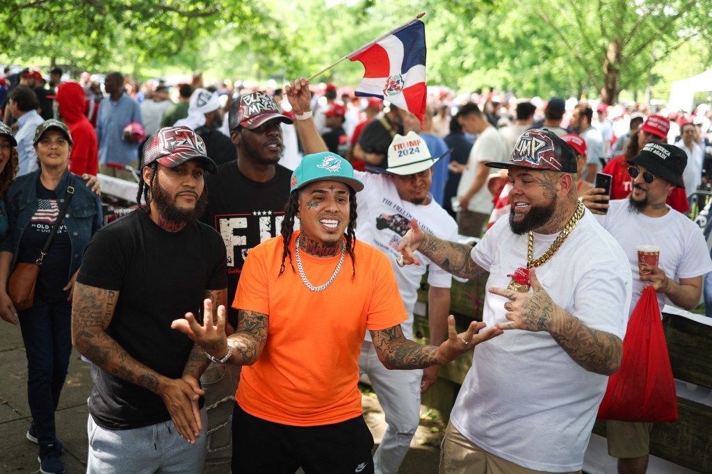 Rappers performing in Crotona Park ahead of the rally.