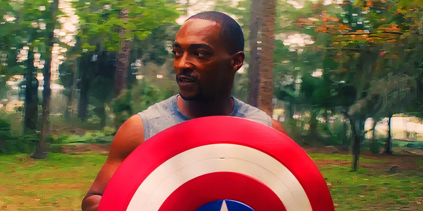 Sam Wilson training with Captain America's shield in The Falcon and the Winter Soldier