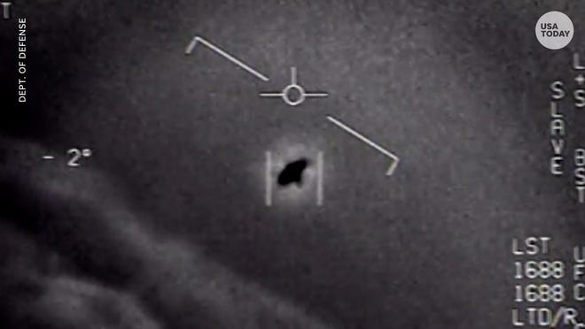 A still image shows one of the unidentified aerial phenomena captured by a Navy pilot and authenticated by the Department of Defense.