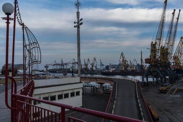 The seaport in Odessa, Ukraine. A Russian attack on Ukraine could contribute to far-reaching jumps in the price of food and energy.