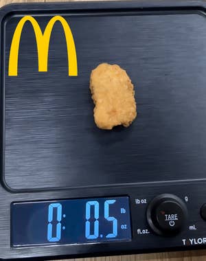 McDonald's nugget weight 0.5 ounces