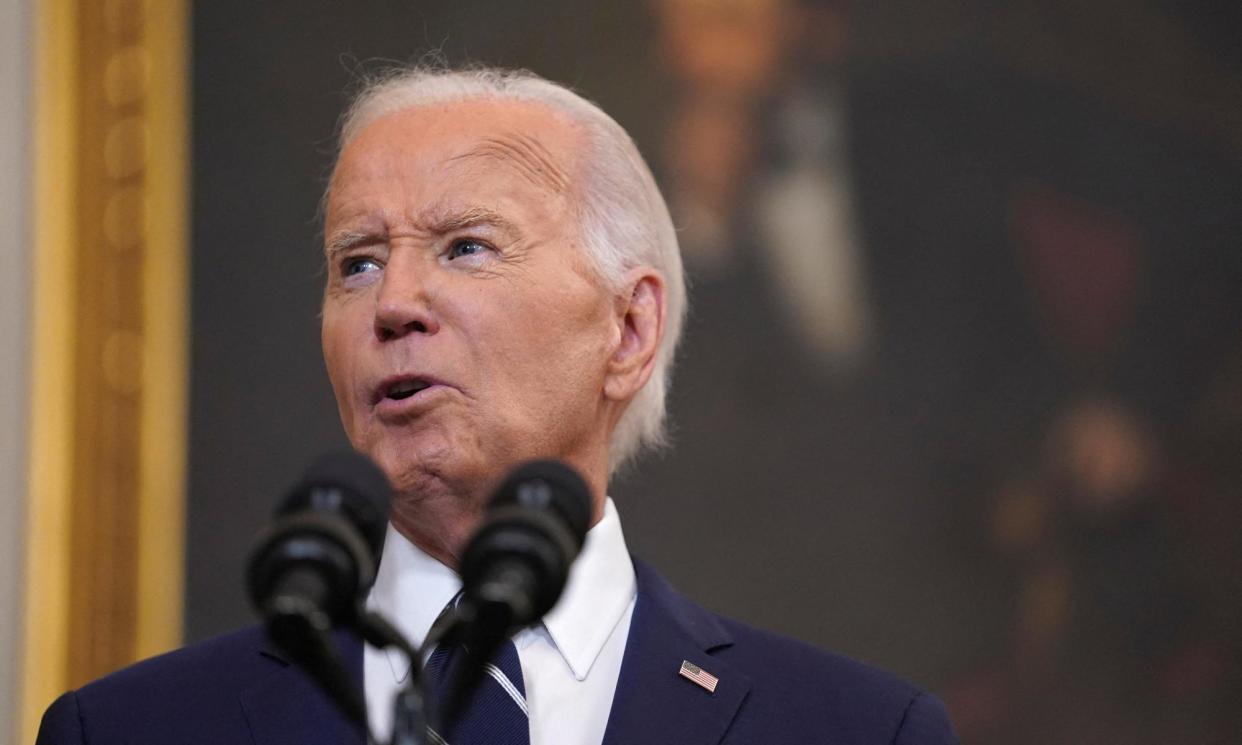 <span>Joe Biden at the White House in Washington, on Thursday.</span><span>Photograph: Nathan Howard/Reuters</span>