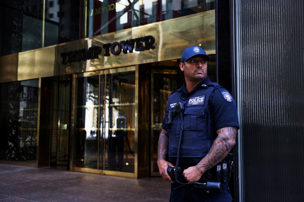 NYPD outside Trump Tower in Manhattan.