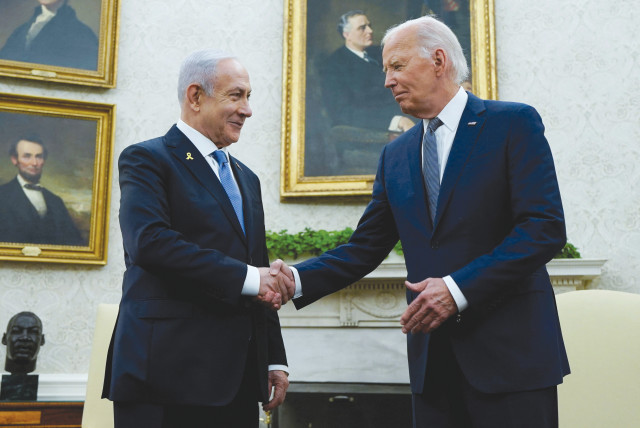  PRIME MINISTER Benjamin Netanyahu meets with US President Joe Biden in the Oval Office of the White House, last week. The loss of appetite for victory that has taken over the thinking of the West is both dangerous and immoral, the writer argues. (credit: Elizabeth Frantz/Reuters)