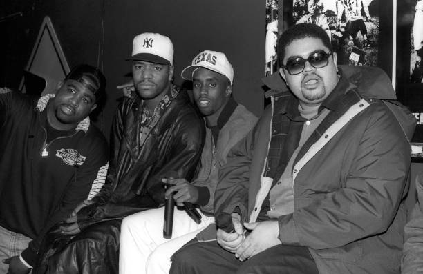 rappers-tmoney-ed-lover-of-yo-mtv-raps-sean-puffy-combs-and-heavy-d-picture-id1287537802