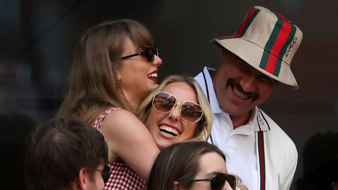 Taylor Swift hugs Brittany Mahomes on the final day of the US Open