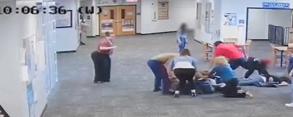 Teachers assist a Florida paraprofessional after a student beat her unconscious.