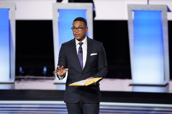 Don Lemon during the second night of CNN’s Democratic presidential primary debate in Detroit in 2019. Mr. Lemon had a reputation as a fiery political commentator at the network.