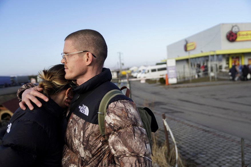 People arrive in Poland after fleeing Ukraine