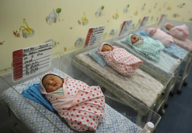 The fertility rate in half of all nations is already too low to maintain their population size, a new study says (DIBYANGSHU SARKAR)