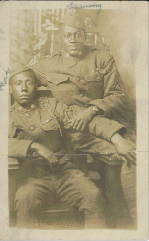 Randolph descendants Sammy Robert Johnson and Eddie Bennet were veterans of World War I and sent a postcard home to Springfield while overseas in France.