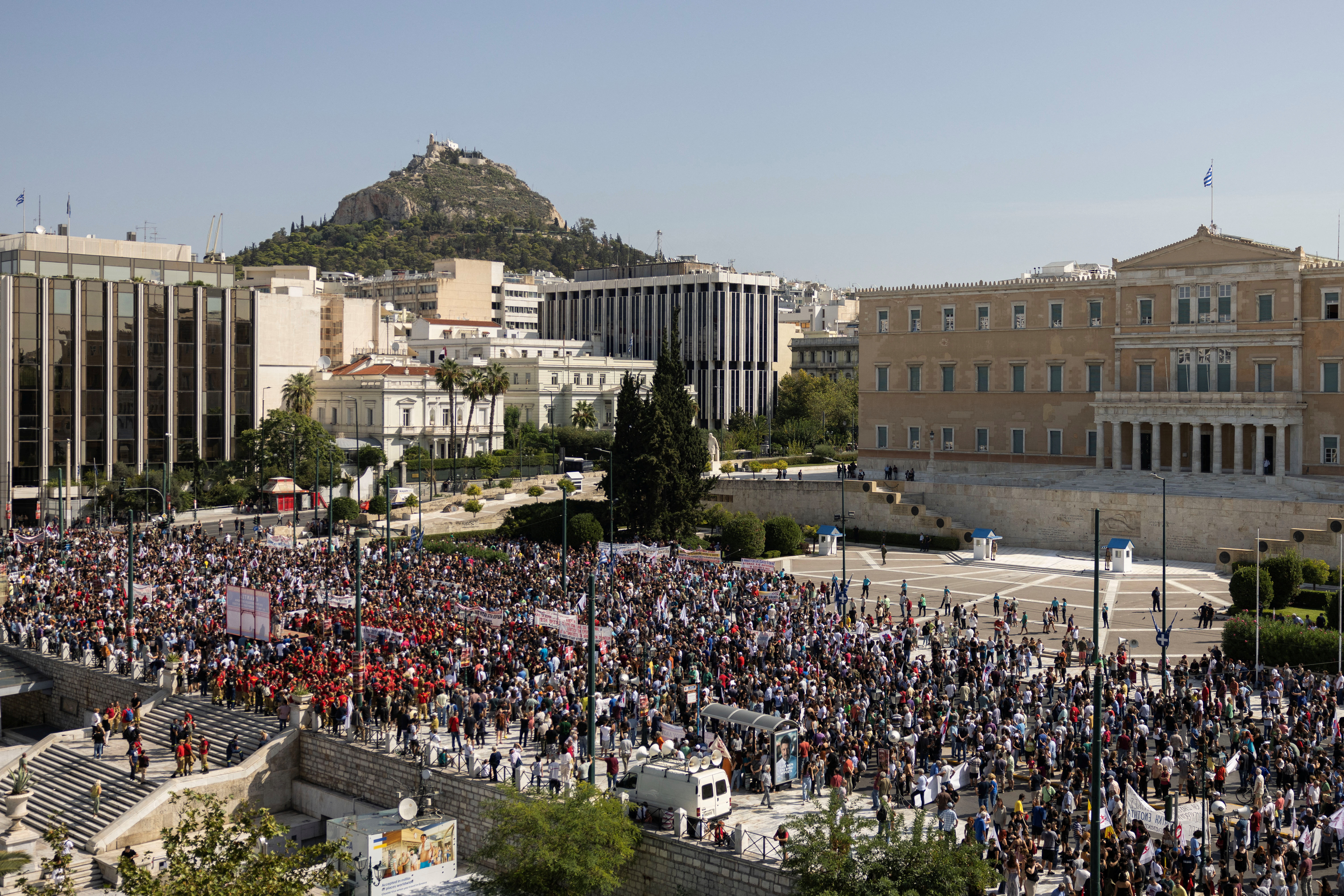 Demonstration against planned labour reforms in Athens