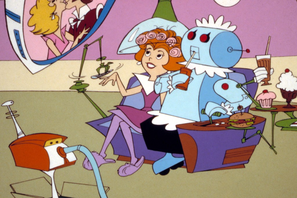 Judy Jetson gets her nails done by a machine.