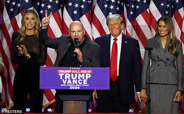 Dana White was a quasi-permanent fixture on Donald Trump's campaign trial this year