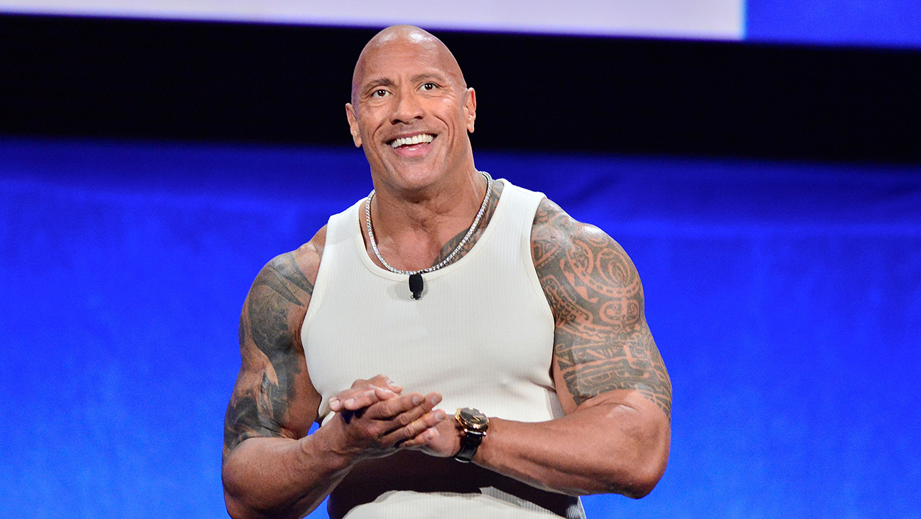 Dwayne Johnson speaks onstage at Disney's presentation during CinemaCon.