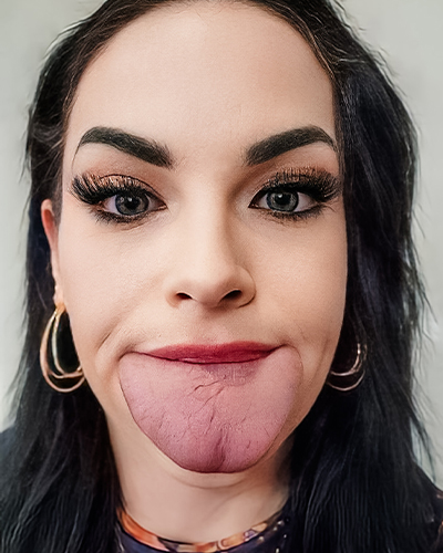 Brittany sticking tongue out Brittany sticking tongue out
